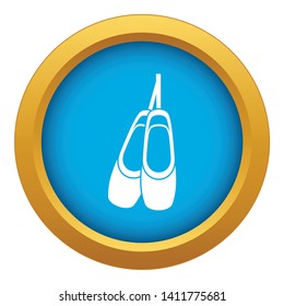 Pointe shoes icon blue vector isolated on white background for any design