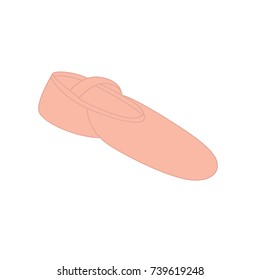 Pointe shoes icon in cartoon style for ballet class, logo and creative design