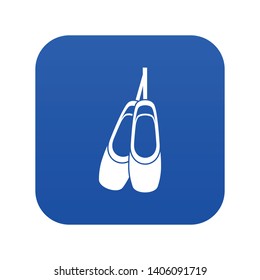 Pointe shoes icon digital blue for any design isolated on white vector illustration