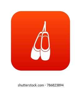 Pointe shoes icon digital red for any design isolated on white vector illustration