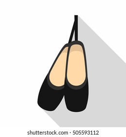 Pointe shoes icon. Flat illustration of pointe shoes vector icon for web