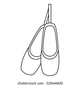Pointe shoes icon. Outline illustration of pointe shoes vector icon for web