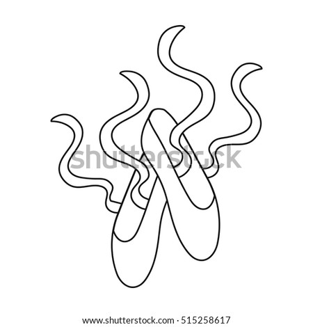 Pointe Shoes Icon Outline Style Isolated Stock Vector (Royalty Free