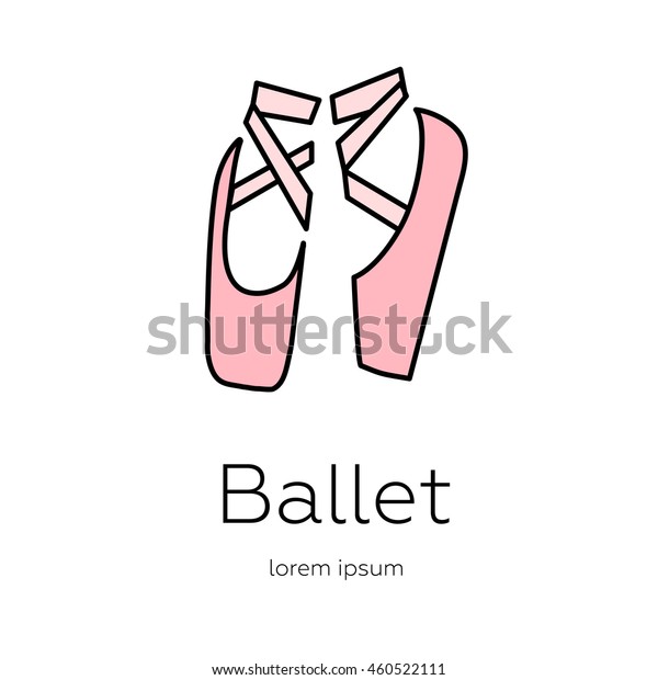 Pointe Shoes Logo Made Trendy Line Stock Vector (Royalty Free) 460522111