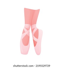 Pointe shoes vector illustration. Template, postcard, pointe shoes, ballet, graceful, shoes, dancing.
