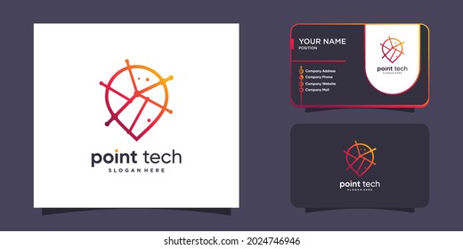 Logo de Pointech con estilo de línea moderno y exclusivo Vector Premium