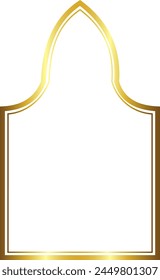 Pointed Arch rectangular frame architecture window door Gold picture frame luxury golden frame gold border Golden vector framework banner decoration decorative element template isolated abstract art