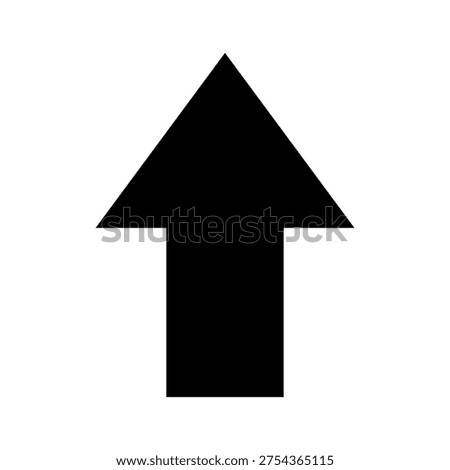 Up pointed arrow icon. Upward arrow icon symbol. Vector icon flat design. Symbol of back and backward.