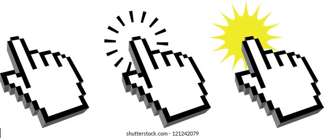 Pointed Finger Hand Computer Cursors