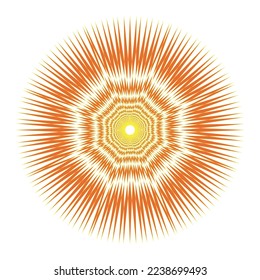 Pointed geometric orange mandala vector