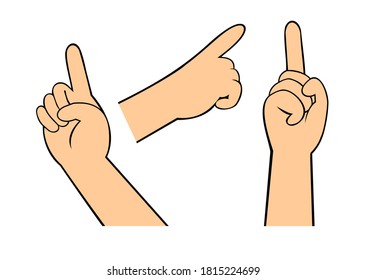 Pointed hand pose when talking or explaining