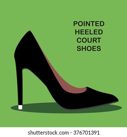 Pointed heeled court woman shoes