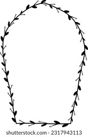 Pointed Horseshoe Arch rectangular frame architectural Flower window Flower door flower frame floral leaf leaves decoration natural Botanical Branches wedding card anniversary celebration beautiful 