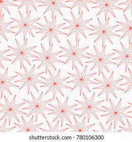 pointed red stars seamless pattern on a white background, Party decoration