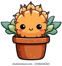 Pointed round orange cactus. cute but not cuddly