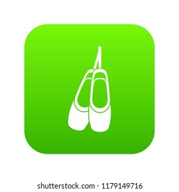 Pointed shoes icon digital green for any design isolated on white vector illustration