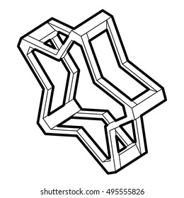 Pointed star icon in outline style on a white background vector illustration