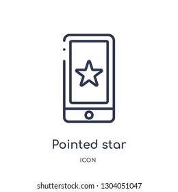 pointed star icon from user interface outline collection. Thin line pointed star icon isolated on white background.