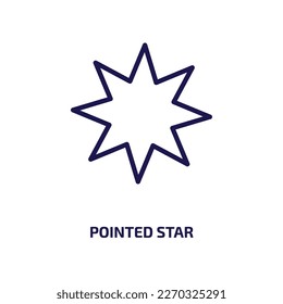 pointed star icon from user interface collection. Thin linear pointed star, star, emblem outline icon isolated on white background. Line vector pointed star sign, symbol for web and mobile