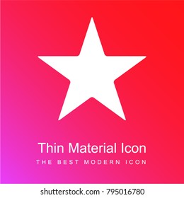 Pointed star red and pink gradient material white icon minimal design