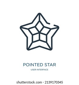 pointed star thin line icon. star, decoration linear icons from user interface concept isolated outline sign. Vector illustration symbol element for web design and apps.