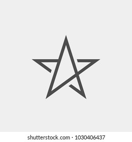 Pointed starflat vector icon. Star flat vector icon. Rating flat vector icon