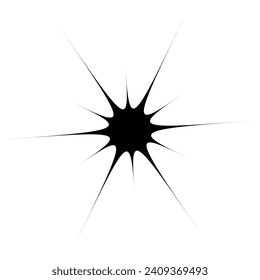 pointed vector blot star isolated on white