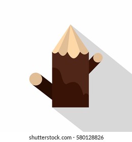 Pointed woden stump icon. Flat illustration of pointed woden stump vector icon for web isolated on white background