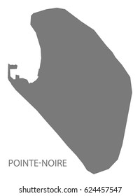 Pointe-Noire province of Congo Republic map grey illustration silhouette
