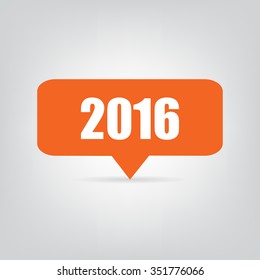Pointer 2016 orange with shadow  on a gray background