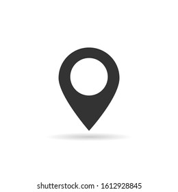 pointer in abstract style on white background. Arrow pointer icon. Map pin pointer icon location symbol. Isolated vector. Illustration.