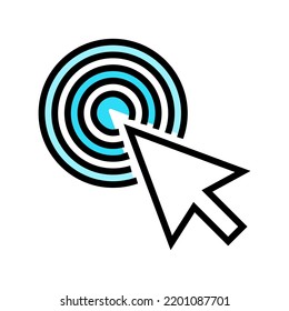 pointer arrow color icon vector. pointer arrow sign. isolated symbol illustration