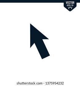 Pointer Arrow icon collection in glyph style, solid color vector