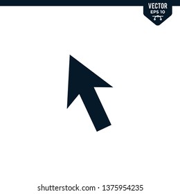 Pointer Arrow icon collection in glyph style, solid color vector