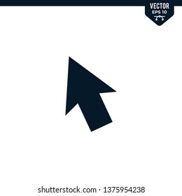 Pointer Arrow icon collection in glyph style, solid color vector