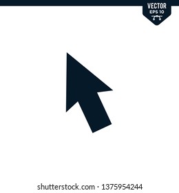 Pointer Arrow icon collection in glyph style, solid color vector