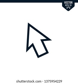 Pointer Arrow icon collection in outlined or line art style, editable stroke vector
