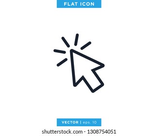 Pointer Arrow Icon Vector Design Template. Click Sign