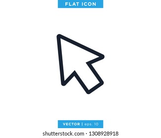 Pointer Arrow Icon Vector Design Template. Click Sign