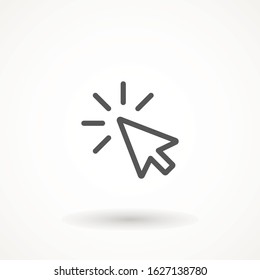 Pointer Arrow line outline Icon mouse arrow icon, computer mouse vector Click