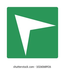 Pointer, arrow in modern flat style. Arrow button isolated on white background. Symbol for web design, site, app, UI.