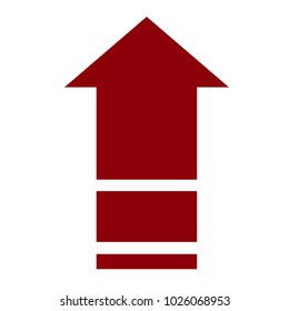 Pointer, arrow in modern flat style. Arrow button isolated on white background. Symbol for web design, site, app, UI.