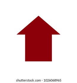 Pointer, arrow in modern flat style. Arrow button isolated on white background. Symbol for web design, site, app, UI.