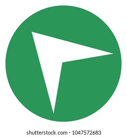 Pointer, arrow in modern flat style. Arrow button isolated on white background. Symbol for web design, site, app, UI.