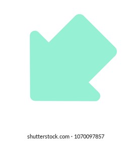 Pointer, arrow in modern flat style. Arrow button isolated on white background. Symbol for web design, site, app, UI.