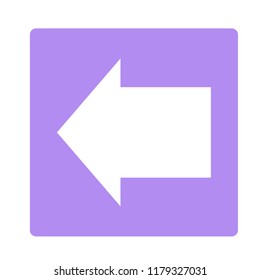 Pointer, arrow in modern flat style. Arrow button isolated on white background. Symbol for web design, site, app, UI.