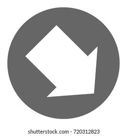 Pointer, arrow in modern flat style. Arrow button isolated on white background. Symbol for web design, site, app, UI.