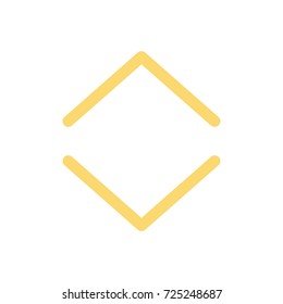 Pointer, arrow in modern flat style. Arrow button isolated on white background. Symbol for web design, site, app, UI.