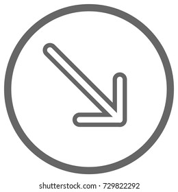 Pointer, arrow in modern flat style. Arrow button isolated on white background. Symbol for web design, site, app, UI.