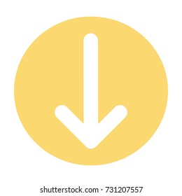 Pointer, arrow in modern flat style. Arrow button isolated on white background. Symbol for web design, site, app, UI.